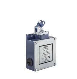 Выключатель концевой быстрого переключения угловой 1-но направленный с металлической консолью и упором с металлическим роликом Ф14 мм  (2*(1НО+1НЗ)), L54K16MIM311 - EMAS 