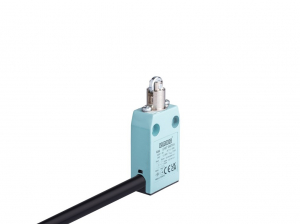 Выключатель концевой (кабель 2м) быстрого переключения линейный 3-х направленный с металлической консолью и стальным плунжером и роликом Ф11мм (1НО+1НЗ), L61K13MUM331 - EMAS 