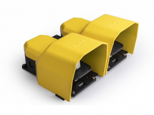 Двойная педаль (1 скорость) с защитным кожухом и основанием для ручки (1НО+1НЗ)+(1НО+1НЗ), PDKA22BB10 - EMAS 