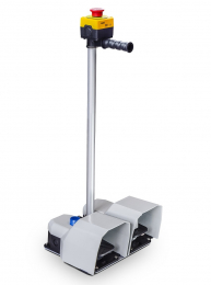 Двойная педаль (1 скорость , 2 скорость с функцией сброса) с защитным кожухом и основанием для ручки (1НО+1НЗ)+(1НО+1НЗ)+2Н3, PDKA22BG33O - EMAS 