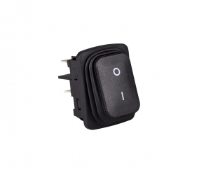 Выключатель с одной клавишей, черный без подсветки (2НО), A54B1H10 - EMAS 