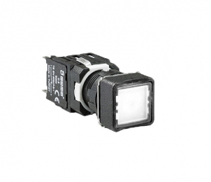 Кнопка квадратная без фиксации, белая (1НО), D100KDB - EMAS 