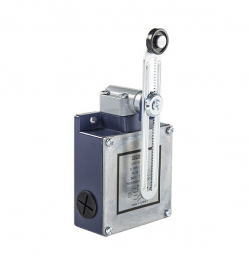 Выключатель концевой быстрого переключения угловой 2-х направленный с металлической консолью и пластиковым роликом Ф18 мм на длинном регулируемом рычаге (2*(1НО+1НЗ)), L54K16MEP123 - EMAS 